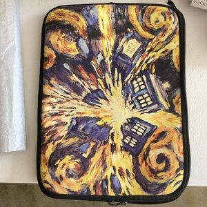 Exploding Van Gogh tardis laptop sleeve